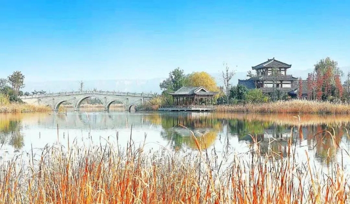 韩城：初冬的文史公园（图）