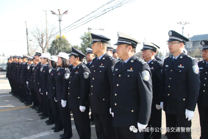 韩城市公安局交警大队召开基层中队营房规范化建设观摩会（图）
